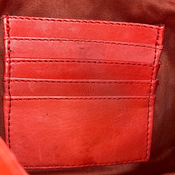 Giorgio Del Re Cognac Italian Leather Foldover Flap Crossbody Shoulder Bag Purse - Picture 8 of 11